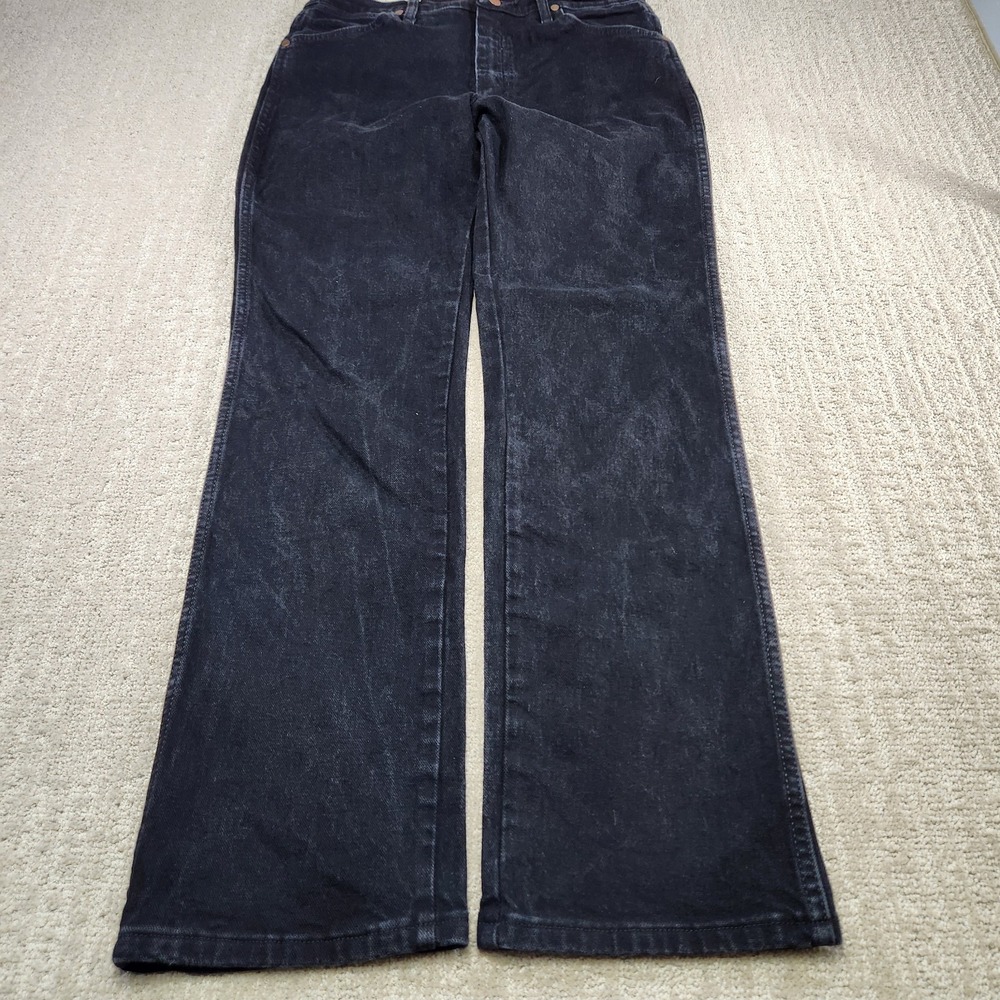 Wrangler Jeans Men 32x32 Black Denim Straight Leg Cowboy Rodeo Western Pipeliner